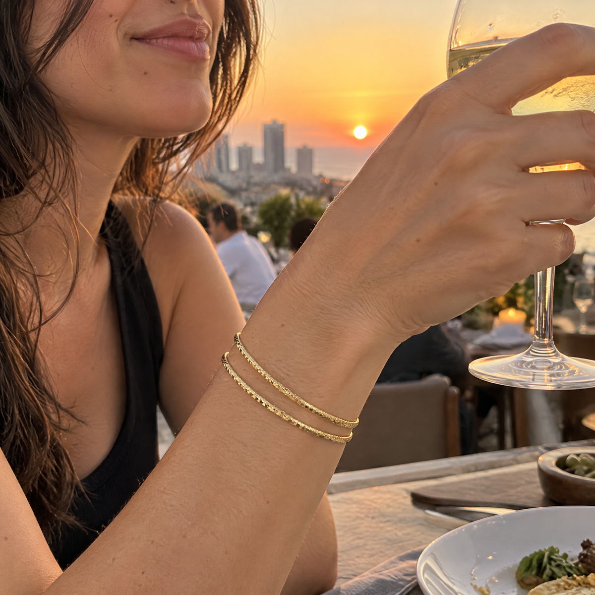זוג צמידי חישוק גולדפילד · 2 מ״מ · מידה 65 · דגם 0287, תצוגה ראשית | צמידי חישוק
